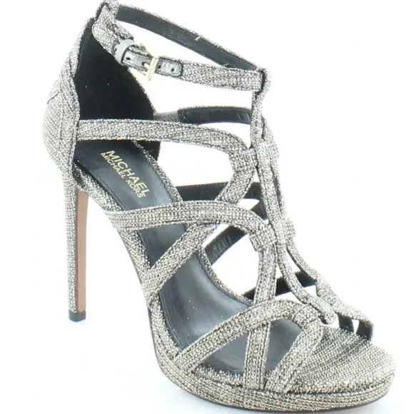 MICHAEL Michael Kors Glitter Champagne Heels Sz 7 - Picture 2 of 16